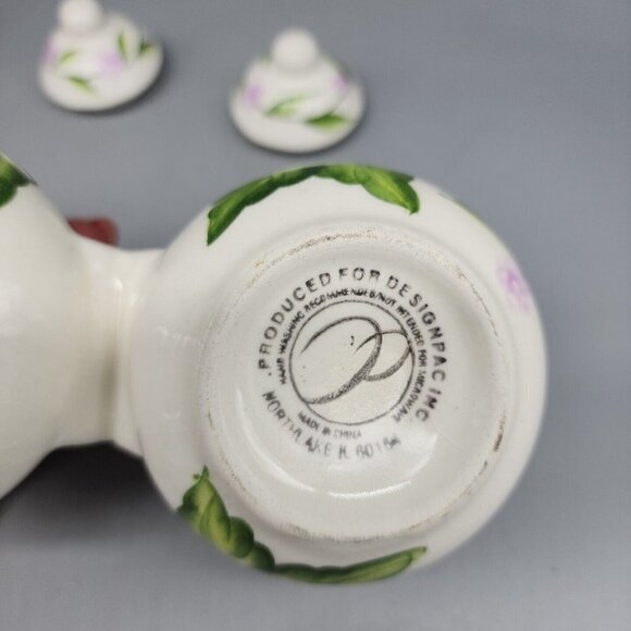 Designpac Inc. - Hand painted Double Condiment Dish Jar - Jelly / Jam / Sugar - Picture 3 of 5